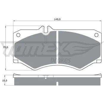 Brzdová destička Sada brzdových destiček, kotoučová brzda TOMEX TX 10-20