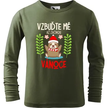 Chlapecké tričko DOBRÝ TRIKO Dětské bavlněné triko Vzbuďte mě Velikost: 146/10 let, Barva: Khaki