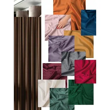 Závěsy do obýváku silné Závěs s řasící stuhou Wave Samet, různobarevné, šířka 350 x výška 220 cm