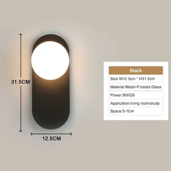 Nástěnné svítidlo Nástěnné LED osvětlení | svítidlo, moderní lampa - D Černá 9w , Neutrální světlo