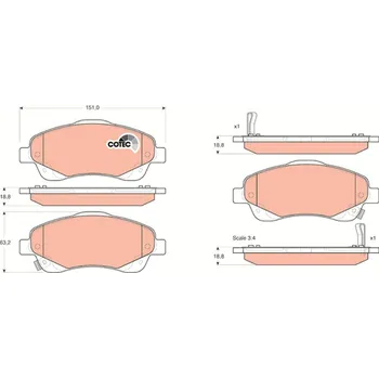 Brzdová destička Sada brzdových destiček, kotoučová brzda LUCAS GDB3336