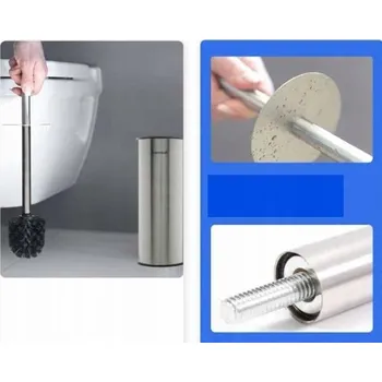 WC štětka Toaletní kartáč z nerezové oceli pro WC s krytem na stojan