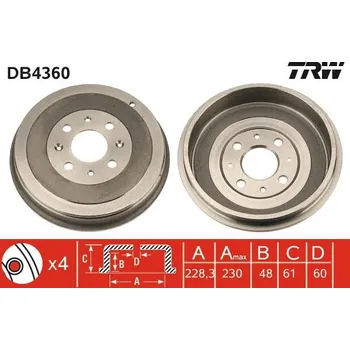 Brzdový buben Brzdový buben LUCAS DB4360