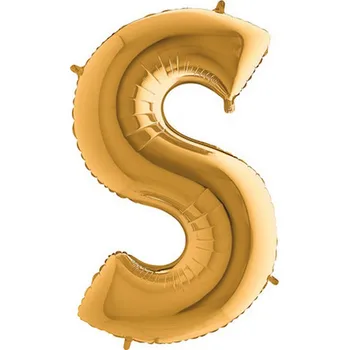 Balónek Grabo Fóliový balónek písmeno S 102 cm - barevné varianty Barva: Zlatá