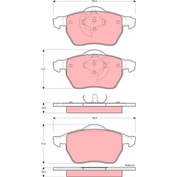 Brzdová destička Sada brzdových destiček, kotoučová brzda LUCAS GDB1429
