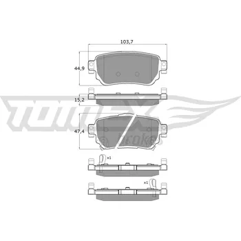 Brzdová destička Sada brzdových destiček, kotoučová brzda TOMEX C TX 18-27