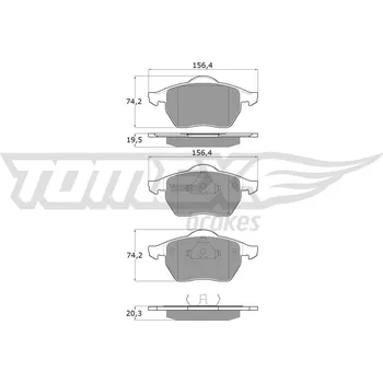 Brzdová destička Sada brzdových destiček, kotoučová brzda TOMEX TX 10-94