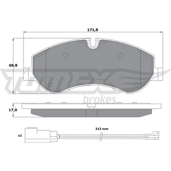 Brzdová destička Sada brzdových destiček, kotoučová brzda TOMEX C TX 16-95