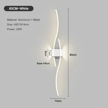 Nástěnné svítidlo Nástěnné osvětlení | světlo - Bílá 80cm 28w , Teplá bílá