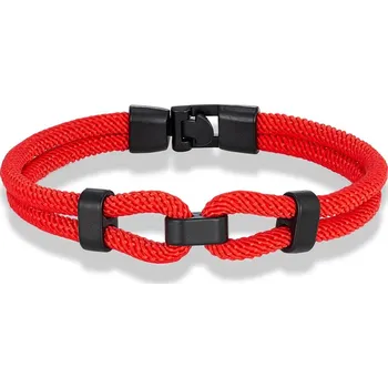 Náramek Námořnický uzlový náramek pro muže | pánský náramek, stylový doplněk - Červený , 23 cm