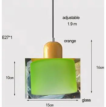 Moderní skleněný lustr | stropní lampa | závěsné světlo - trávově zelená