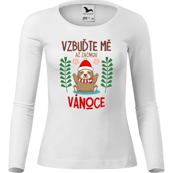 Dámské tričko DOBRÝ TRIKO Dámské bavlněné triko Vzbuďte mě Velikost: 3XL, Barva: Bílá