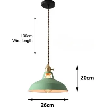 Retro závěsná lampa průmyslový styl | Stropní lustr - Zelený , Žádná žárovka