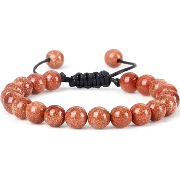 Náramek Tygří oko ručně pletený náramek energie | náramek, šperky - 8mm zlatý kámen