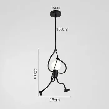 LED vintage lampa s kovovým závěsem | osvětlení pro děti a domácnost - závěsné světlo