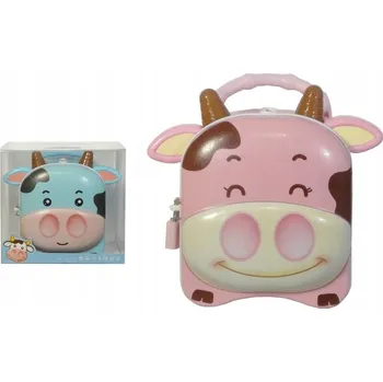 Pokladnička Pokladnička s visacím zámkem a držadlem, motiv kráva - MIX barev