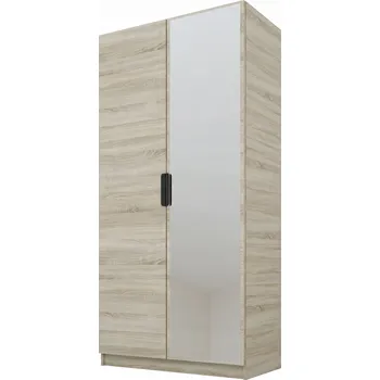 Šatní skříň Skříň CYNTHIA s otevíracími dveřmi, dub sonoma, moderní, dvoudveřová se zrcadlem