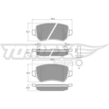 Brzdová destička Sada brzdových destiček, kotoučová brzda TOMEX TX 12-97