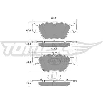 Brzdová destička Sada brzdových destiček, kotoučová brzda TOMEX TX 11-47
