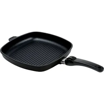 Pánev Titanová grilovací hranatá pánev 28×28 cm SKK s diamantovým povrchem a odnímatelnou rukojetí – hluboká 4 cm