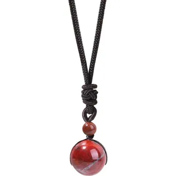 Náhrdelník Amulet z tygřího oka a ametystu | pánský náhrdelník, přívěsek - Červený jaspis