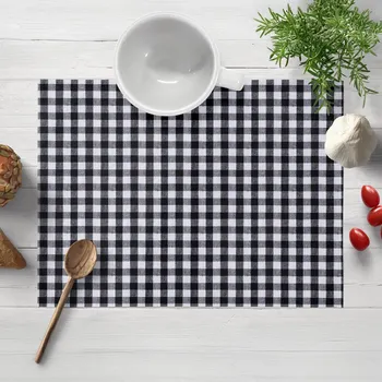 prostírání Bavlněné prostírání na stůl Olivia OL-015 Černo-bílá kostka malá 30x40 cm