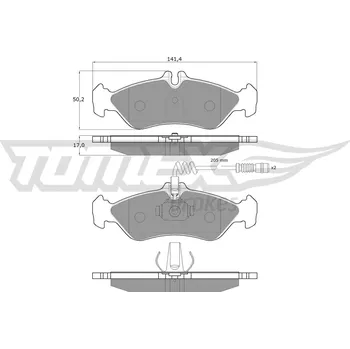 Brzdová destička Sada brzdových destiček, kotoučová brzda TOMEX TX 11-501