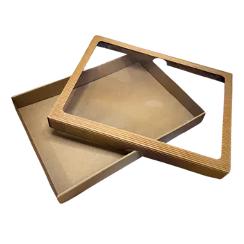 Krabička na výslužku Dárková krabička s průhledným okénkem 37x27x4 cm