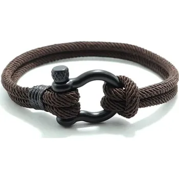 Náramek Pánský šňůrkový náramek pro štěstí | pánský náramek, stylový doplněk - Hnědá Černá , 20 cm