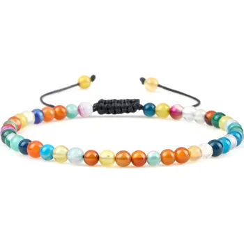 Náramek Tygří oko ručně pletený náramek energie | náramek, šperky - 4mm smíšený achát