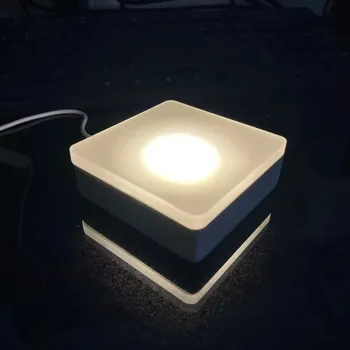 Noční světlo Dřevěná lampa LED noční světlo s USB | Stojan na dekorace - teplé světlo