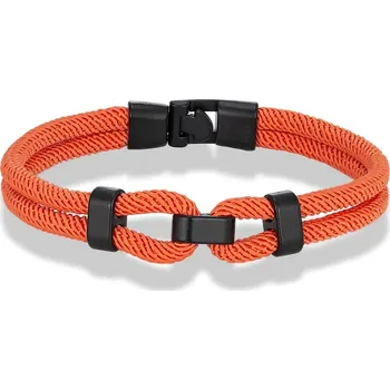 Náramek Námořnický uzlový náramek pro muže | pánský náramek, stylový doplněk - pomerančový , 23 cm