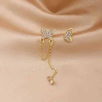 Náušnice Perlové visací náušnice s motýlkem | dámské šperky, módní náušnice - 66926