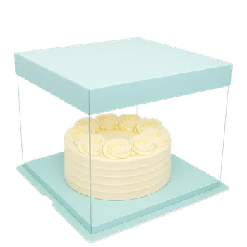 Dárková krabička Elegantní krabička modrá elegance s průhledným víkem 30x30x25 cm