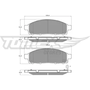 Brzdová destička Sada brzdových destiček, kotoučová brzda TOMEX TX 19-31