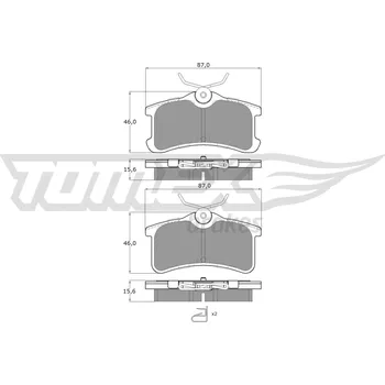 Brzdová destička Sada brzdových destiček, kotoučová brzda TOMEX TX 13-65