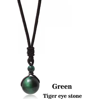 Náhrdelník Amulet z tygřího oka a ametystu | pánský náhrdelník, přívěsek - Zelené tygří oko