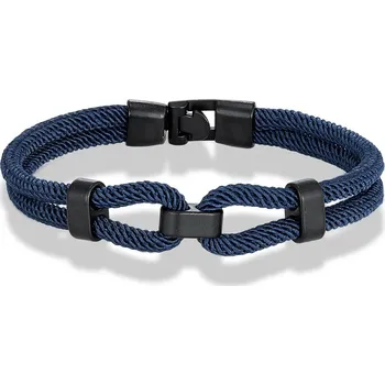 Náramek Námořnický uzlový náramek pro muže | pánský náramek, stylový doplněk - Tmavě modrá , 23 cm