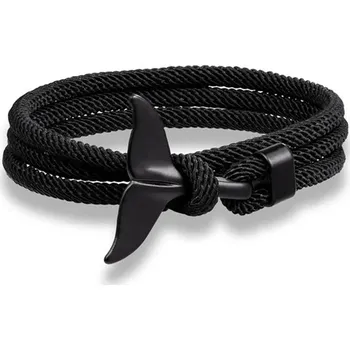 Náramek Letní párový pletený náramek ploutev | náramek, módní doplněk - Černá Černá