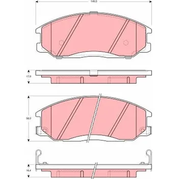 Brzdová destička Sada brzdových destiček, kotoučová brzda LUCAS GDB3257