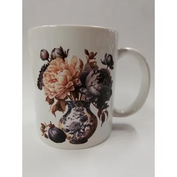 Hrnek s motivem objem 330 ml - Pivoňka ve váze - č.1