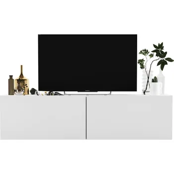 Komoda Závěsná skříňka pod TV komoda bílá MAT 120 cm malá
