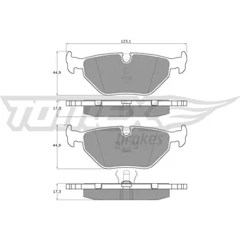 Brzdová destička Sada brzdových destiček, kotoučová brzda TOMEX TX 10-70