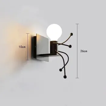 Nástěnné svítidlo LED vintage lampa s kovovým závěsem | osvětlení pro děti a domácnost - nástěnná lampa