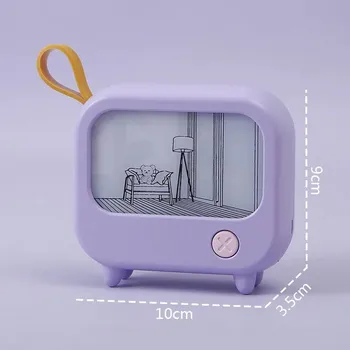 Noční světlo Noční světlo pro děti s dekorem stolu | dětská lampa 1+1 ks - fialová