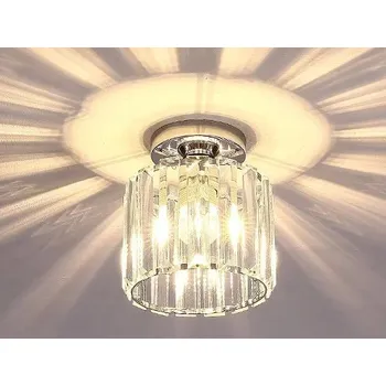 Křišťálový lustr | Stropní lampa, Moderní osvětlení - Chromové kulaté bez žárovky