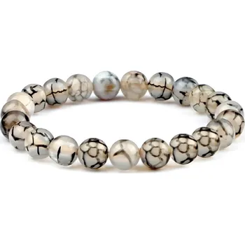 Náramek Náramek z tygřího oka a lávového kamene | pánský náramek, korálkový náramek - Vzor černého draka