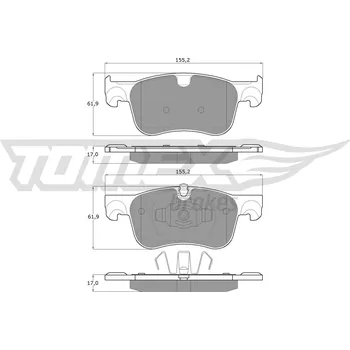 Brzdová destička Sada brzdových destiček, kotoučová brzda TOMEX TX 18-35
