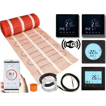 Topná rohož Sada Thermotec TOPNÁ ROHOŽ 3m2 170W/m2 + WIFI TERMOSTAT Černá