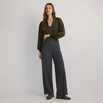 Dámské kalhoty Reserved - Volné kalhoty s pukem - světle šedá - 948BU-09M - 948BU-09M-L-3